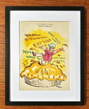 Framed Lee Lorenz 1993 New Yorker Magazine Clipping Mom Apple Pie